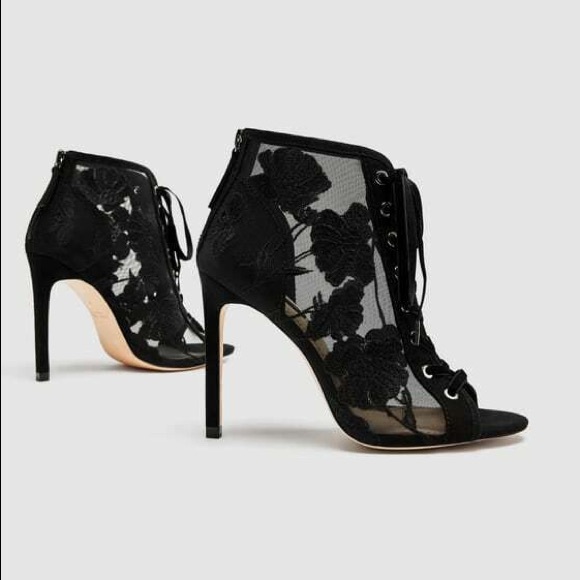 Zara Floral Lace Booties - Picture 1 of 5